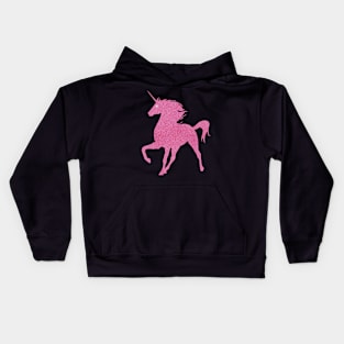 Pink Faux Glitter Magical Unicorn Kids Hoodie